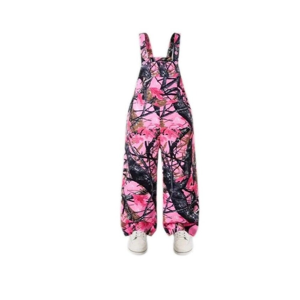 SHEIN Girls' Y2K  Cute Street Fashion Retro Pink Tie-Dye Denim  Bib Coveralls - Picture 4 of 9